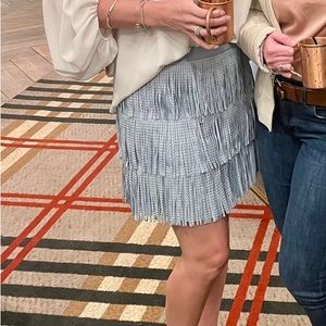 Fringe light blue skirt